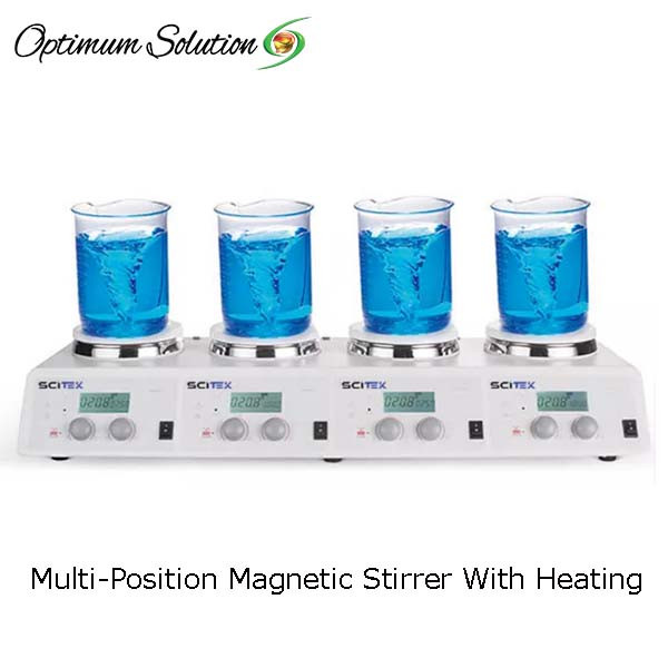 Multi-Position Magnetic Stirrer  With heating- 4 Positions | MMS-H4